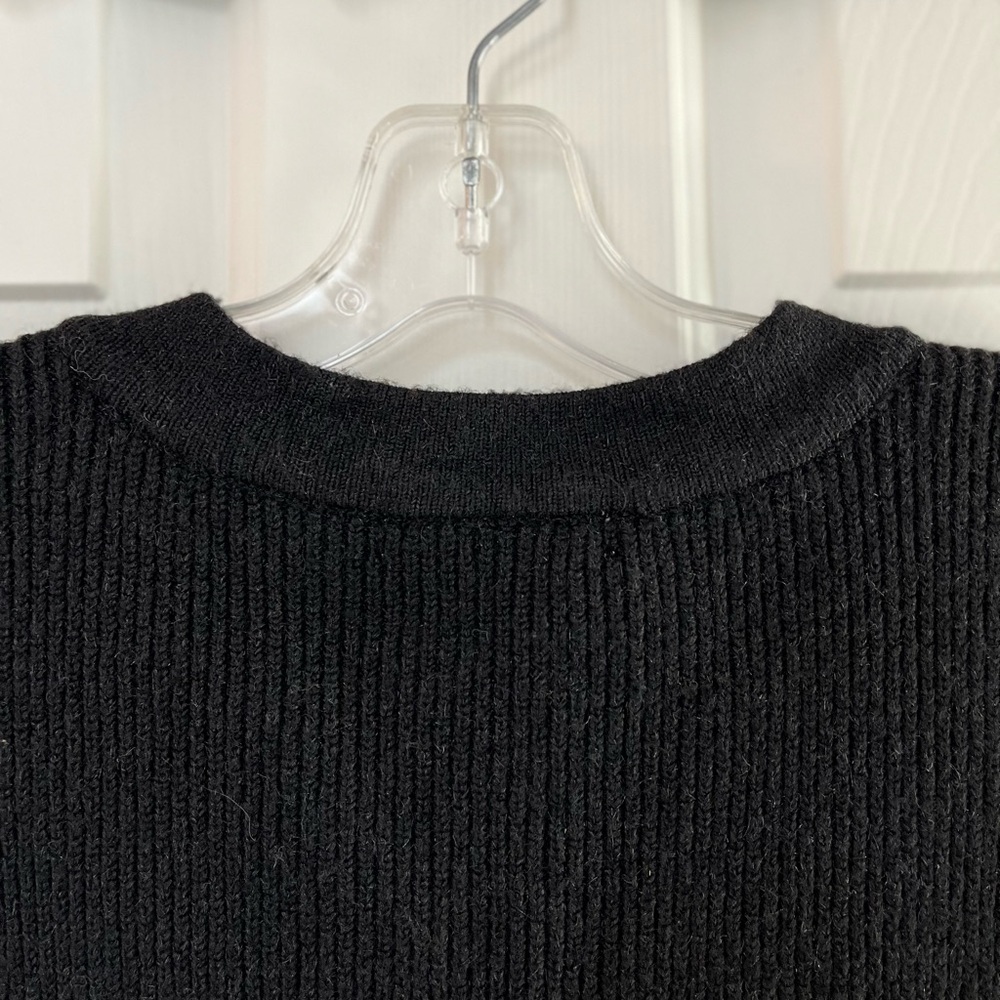 SOLD NWT Oak + Fort Black Relaxed Button Front Vest Cardigan M - Picture 12 of 16